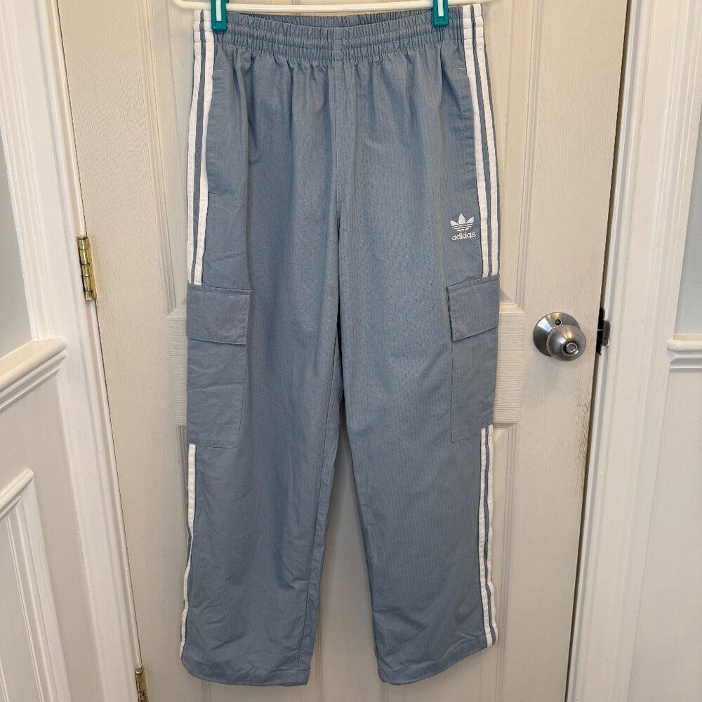 adidas Parley Ocean Green Earth Light Gray Blue Athletic Track Pants Size Medium